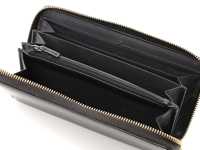 GUCCI　グッチ　財布　ニムフェア　ラウンド長財布　453158　ブラック　レザー/バンブー　2147300373996　【437】