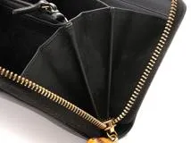 GUCCI　グッチ　財布　ニムフェア　ラウンド長財布　453158　ブラック　レザー/バンブー　2147300373996　【437】
