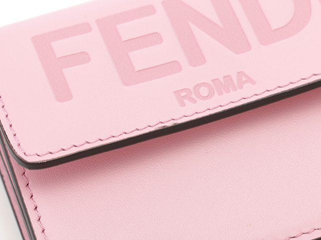 FENDI フェンディ ローマ三つ折り財布 ピンク カーフ 【472】HA FENDI フェンディ ローマ三つ折り財布 ピンク カーフ 【472】HA
