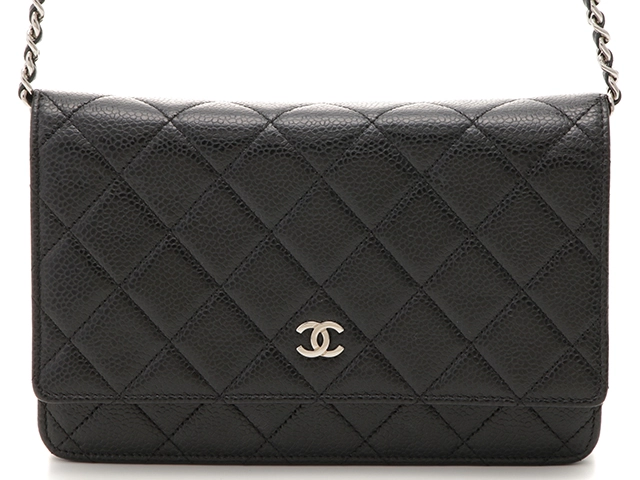 CHANEL シャネル マトラッセ チェーンウォレット ブラック/SV キャビア ...