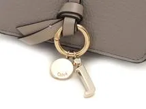 Chloé　クロエ　カードケース　アルファベット　ビジネスカードホルダー　グレー　レザー【433】