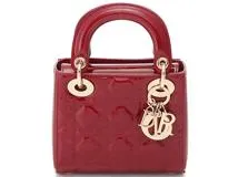 DIOR ディオール カナージュ レディディオールバッグミニ レッド パテント M0505OWCB_M323 2147300383285 【432】