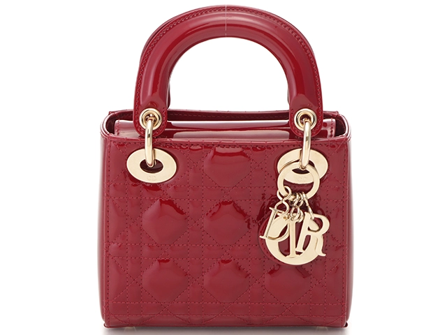 DIOR ディオール カナージュ レディディオールバッグミニ レッド パテント M0505OWCB_M323 2147300383285 【432】