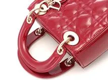 DIOR ディオール カナージュ レディディオールバッグミニ レッド パテント M0505OWCB_M323 2147300383285 【432】