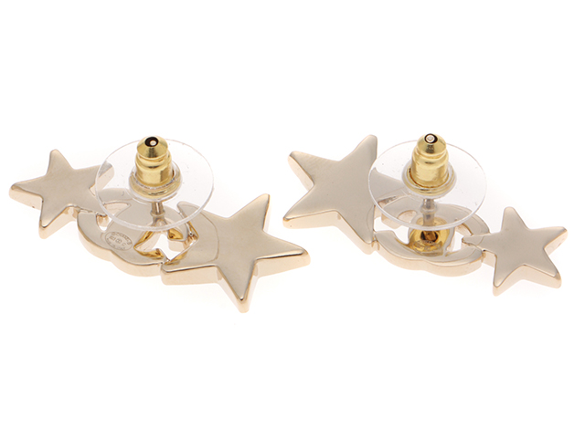 CHANEL シャネル ココマーク スターピアス メタル シャンパンゴールド