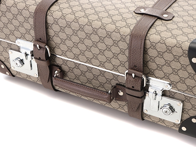 Gucci　グッチ　スーツケース　GGスプリームグロープ　トロッター　ベージュ・ブラウン　PVC・カーフ　533620【472】HA