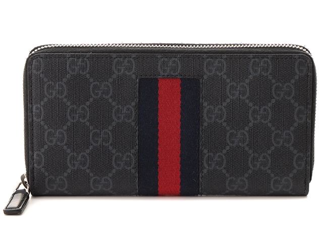 GUCCI グッチ 長財布 ＧＧスプリーム ニューウェブジップアラウンドウォレット ブラック 408831 2147300386934【437】  の購入なら「質」の大黒屋（公式）