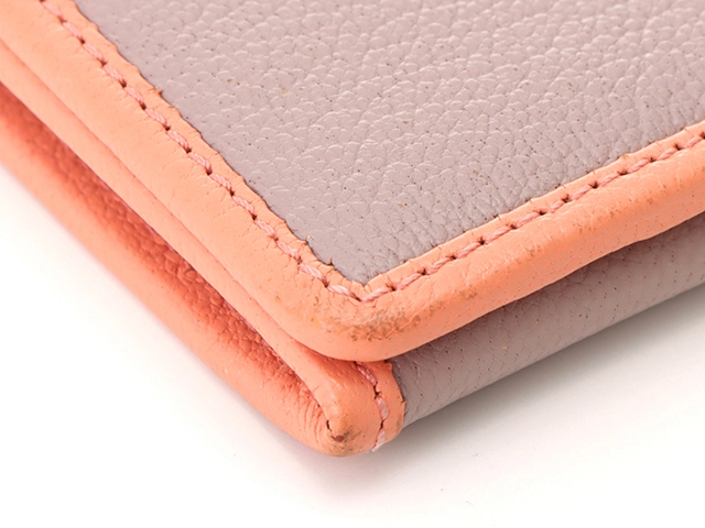 LOEWE ロエベ カード・名刺入れ パープル/サーモンピンク レザー 【460】 2147300387115