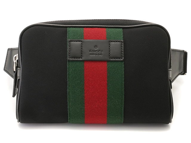 GUCCI グッチ シェリーライン ウエストバッグ キャンバスレザー ブラック 630919 【207】2147300387375  の購入なら「質」の大黒屋（公式）