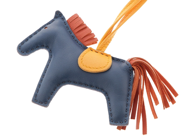 HERMES エルメス 小物 バッグチャーム ロデオチャームPM ブルードマルト コルナリン ジョーヌドール アニョーミロ 2147300387474【430】