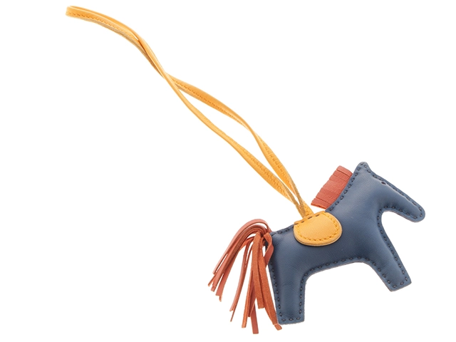HERMES エルメス 小物 バッグチャーム ロデオチャームPM ブルードマルト コルナリン ジョーヌドール アニョーミロ 2147300387474【430】