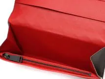 ボッテガヴェネタ 　BOTTEGA VENETA　 長財布　ｲﾝﾄﾚﾁｬｰﾄ　 ZIP長財布　 ﾚｯﾄﾞ　グレー 　ｶｰﾌ　2147300390818【208】