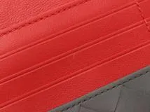 ボッテガヴェネタ 　BOTTEGA VENETA　 長財布　ｲﾝﾄﾚﾁｬｰﾄ　 ZIP長財布　 ﾚｯﾄﾞ　グレー 　ｶｰﾌ　2147300390818【208】