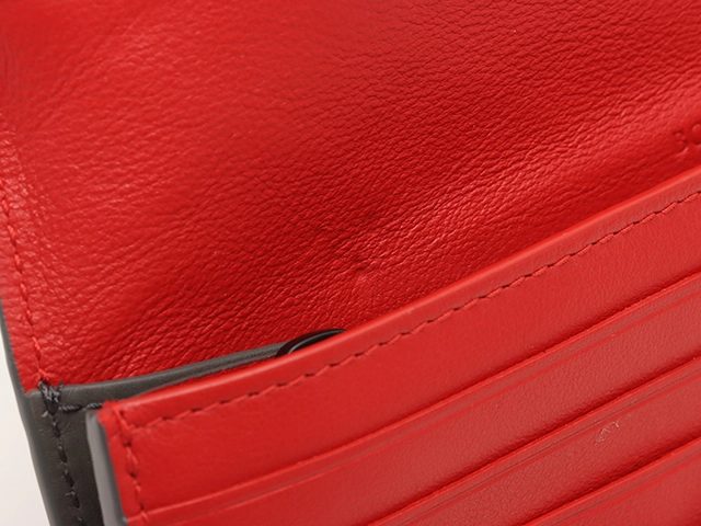 ボッテガヴェネタ 　BOTTEGA VENETA　 長財布　ｲﾝﾄﾚﾁｬｰﾄ　 ZIP長財布　 ﾚｯﾄﾞ　グレー 　ｶｰﾌ　2147300390818【208】