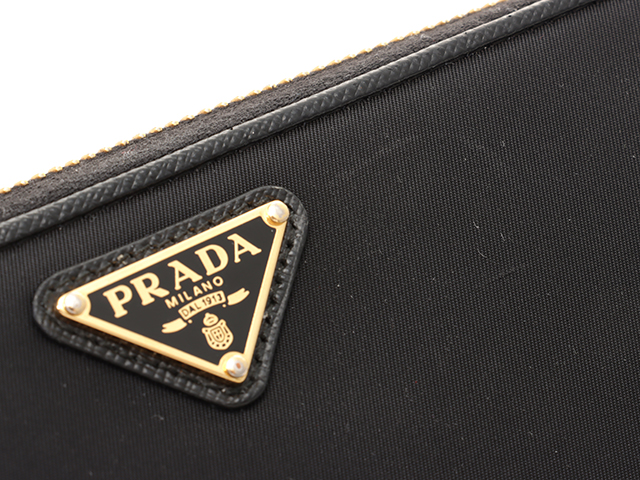 PRADA 長財布 黒 PRADA プラダ財布 二つ折り長財布 レディース ユニセックス