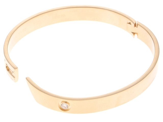 Cartier カルティエ バングル アニバーサリー ブレスレット 16cm K18イエローゴールド 1Pダイヤモンド 1999年正規品【472】SJ