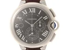 Cartier　カルティエ　時計　バロンブルー ドゥ カルティエ　W6920052　メンズ　自動巻き　SS/レザー　黒文字盤【431】2147300395875