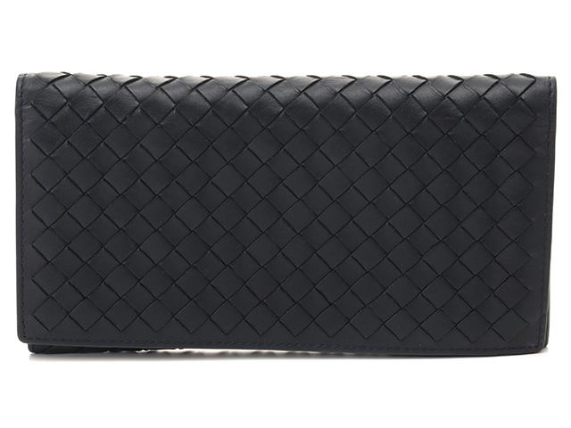 BOTTEGA　VENETA　ボッテガ・ヴェネタ　イントレチャートコンチネンタルウォレット　ネイビーレザー　長財布M51334　2147200514895　【205】