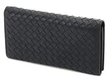 BOTTEGA　VENETA　ボッテガ・ヴェネタ　イントレチャートコンチネンタルウォレット　ネイビーレザー　長財布M51334　2147200514895　【205】