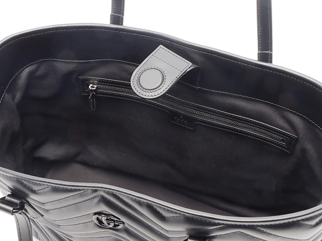 GUCCI グッチ GGマーモント トートバッグ ブラック キルティングレザー 739684【430】2147300396384