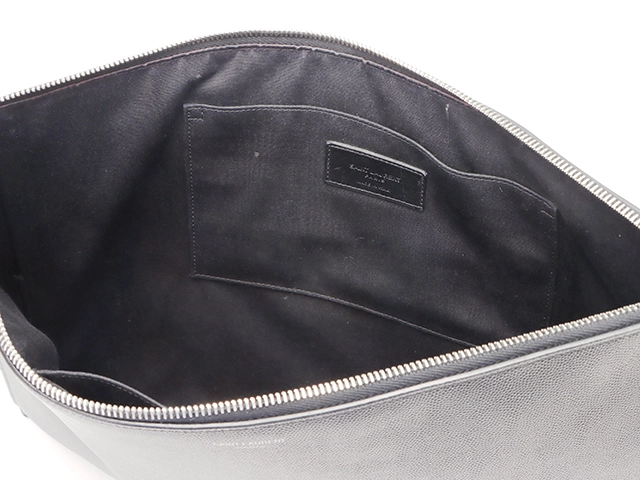 SAINT LAURENT　サンローラン　クラッチバッグ　ブラック　レザー　378261　2147300396506【437】