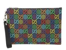 GUCCI　グッチ　GGサイケデリック　クラッチバッグ　マルチカラー　ブラック　PVC/レザー【433】2147300399347