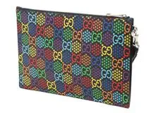GUCCI　グッチ　GGサイケデリック　クラッチバッグ　マルチカラー　ブラック　PVC/レザー【433】2147300399347