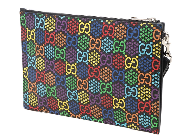 GUCCI グッチ GGサイケデリック クラッチバッグ マルチカラー ブラック PVC/レザー【433】2147300399347