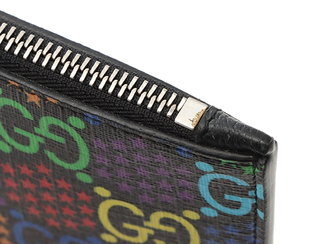 GUCCI グッチ GGサイケデリック クラッチバッグ マルチカラー ブラック PVC/レザー【433】2147300399347