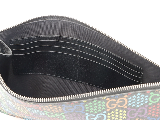 GUCCI グッチ GGサイケデリック クラッチバッグ マルチカラー ブラック PVC/レザー【433】2147300399347