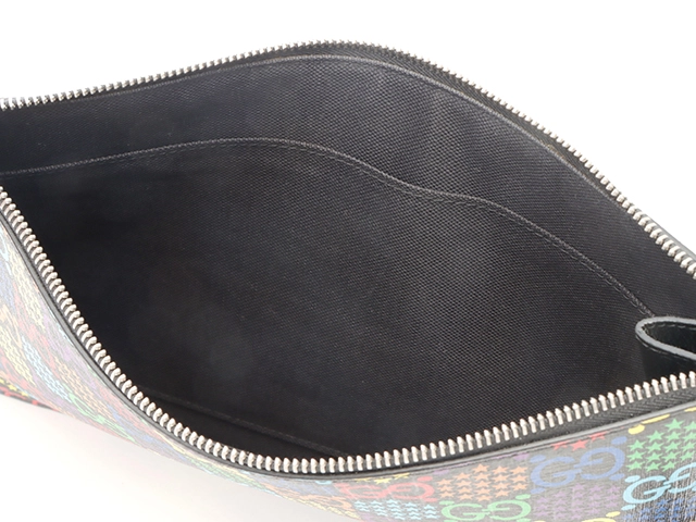 GUCCI グッチ GGサイケデリック クラッチバッグ マルチカラー ブラック PVC/レザー【433】2147300399347