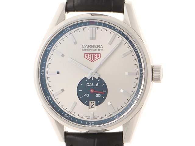 タグホイヤー TAG HEUER カレラ キャリバー5 シルバー 自動巻き TAG HEUER タグ・ホイヤー カレラ キャリバー6 WV5111 SS/革