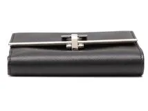 Salvatore Ferragamo フェラガモ ガンチーニ 二つ折り財布 22-4639 ブラック/SV レザー 【460】2147300401293