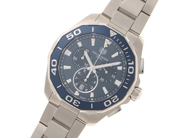 TAG HEUER タグホイヤー アクアレーサー クロノグラフ CAY111B.BA0927 SS ステンレススチール ブルー文字盤 クォーツ 【460】2147300401491