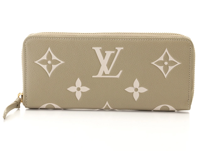 LOUIS VUITTON　ルイヴィトン　ポルトフォイユ･クレマンス　バイカラーモノグラム･アンプラント　M82478　カーキ/クレーム　長財布　2147300401743【207】