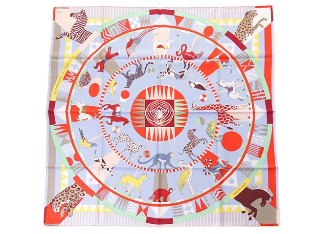 HERMES エルメス スカーフ カレ90 LE CARROUSEL DU TIGRE ROYAL