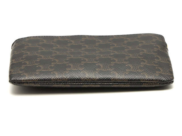 CELINE セリーヌ トリオンフ フック付きコイン＆カードポーチ 10C662BTA ブラック PVC 【472】2147300403273
