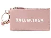 BALENCIAGA　バレンシアガ　ネックストラップ付　フラグメントケース　ピンク　カーフ【433】2147300405123
