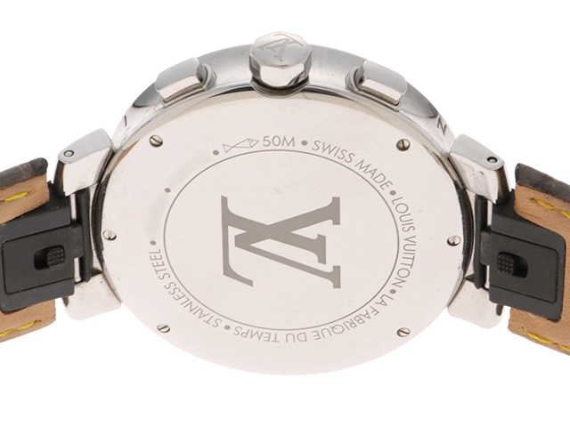 LOUIS VUITTON　ルイ・ヴィトン　タンブールムーンスターGM　Q8D10Z　SS　アリゲーター　クォーツ　メンズ　クォーツ2147300405567【432】