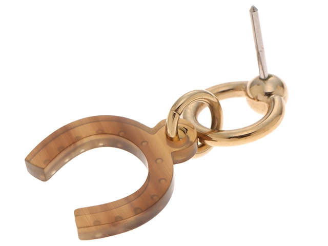 HERMES　エルメス　アミュレット・エスケトルピアス　バッファローホーン/GP　【472】