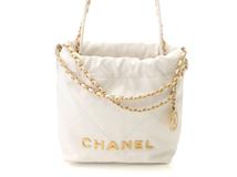 CHANEL シャネル CHANEL22 ミニハンドバッグ AS3980 ホワイト/GP シャイニーカーフ 【460】2147300406250