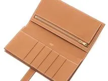 HERMES エルメス 長財布 ベアンスフレ ヴォーエプソン ゴールド/ゴールド金具 W刻印(2024年頃) 新品同様品【472】YK