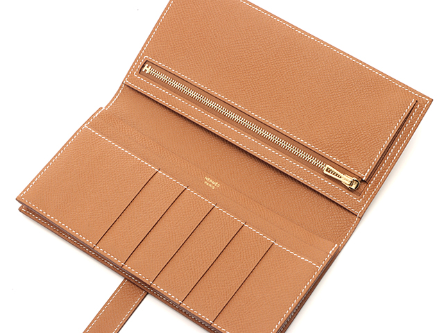HERMES エルメス 長財布 ベアンスフレ ヴォーエプソン ゴールド