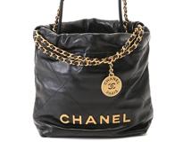 CHANEL　シャネル　CHANEL22　ミニハンドバッグ　AS3980　ブラック/GP　カーフレザー　2147300406748【434】