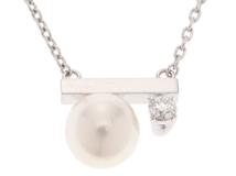 TASAKI　タサキ　ネックレス　 プチバランスネックレス　K18WG　ホワイトゴールド　アコヤ真珠7.0mm   4.2g【472】AH