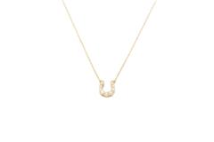 4℃ ヨンドシー  ネックレス 馬蹄モチーフ  K18 ゴールド ダイヤモンド 9P 【460】2147300407349