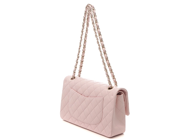 CHANEL　シャネル　マトラッセWフラップ25　A01112　Wチェーンショルダー　ピンク/GP　キャビアスキン　2147300407844【207】