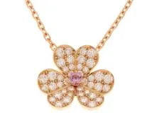 Van Cleef & Arpels ヴァン クリーフ&アーペル フリヴォル スモールネックレス VCARP6L400 K18PG/ダイヤモンド/ピンクサファイア 2022年正規品【472】SJ