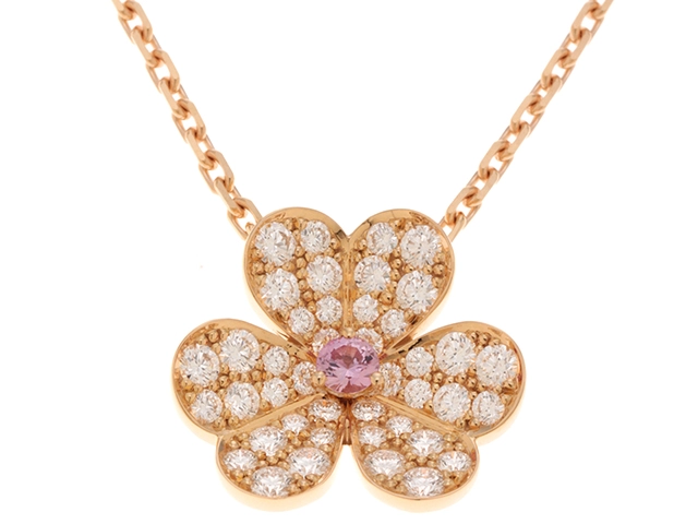 Van Cleef & Arpels ヴァン クリーフ&アーペル フリヴォル スモールネックレス VCARP6L400 K18PG/ダイヤモンド/ピンクサファイア 2022年正規品【472】SJ