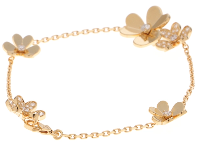 Van Cleef & Arpels ヴァンクリーフ&アーペル フリヴォル ブレスレット 5フラワー VCARP3W400 K18イエローゴールド ダイヤモンド 2022年正規品【472】SJ